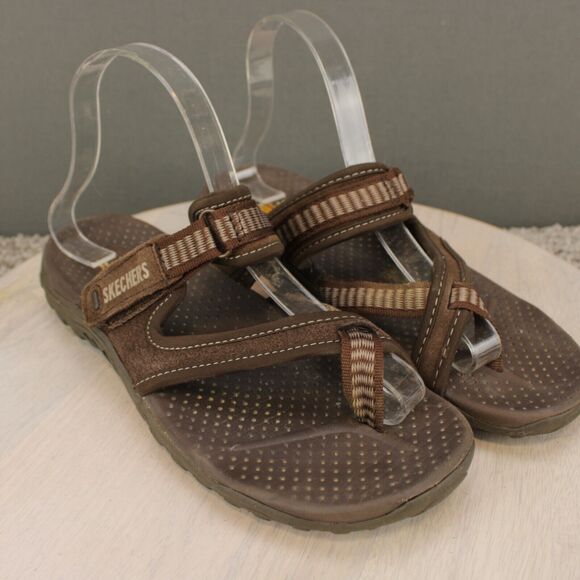 Skechers Sport Sandals Adjustable Outdoor Mens 8 Brown Shoes - Picture 2 of 10